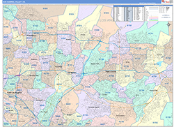 San Gabriel Valley Metro Area Wall Map Color Cast Style 2026